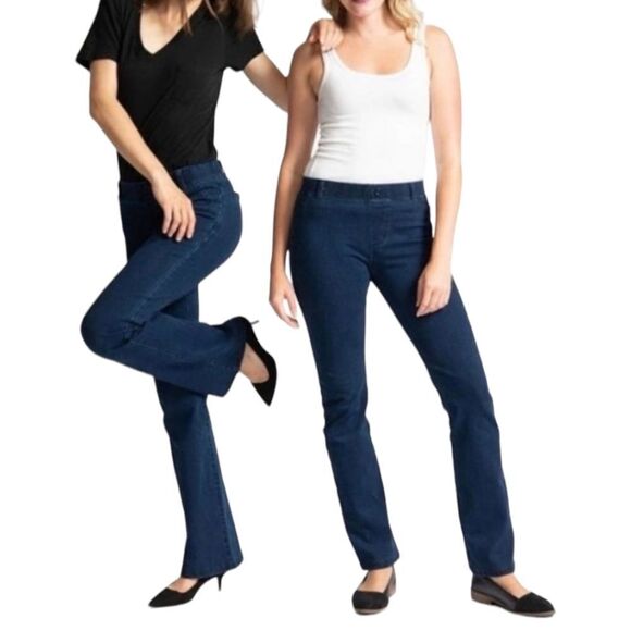 Betabrand Denim Bootleg Yoga Comfort Stretch Pull On Jeans Petite L - Picture 1 of 11